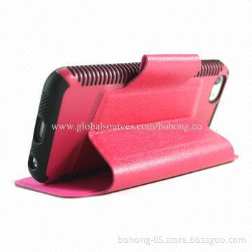 PC + Silicone Flip Cases with Holder, Different Colors Available, 500 Pieces/Each Color MOQ